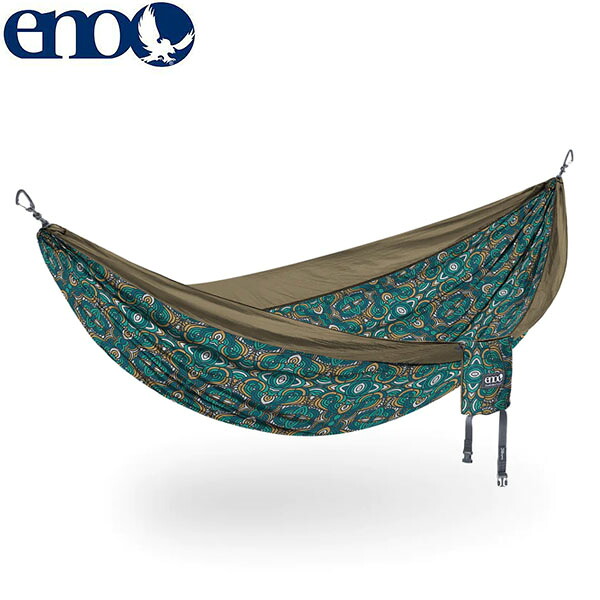 イーノ ENO ハンモック 1人用 2人用 DoubleNest Hammock Prints - Giving Back Gond Roots/Khaki Z-GR-DNP キャンプ ピクニック アウトドア ENO0811201019803