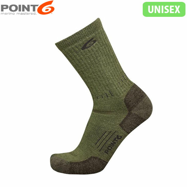 POINT6 ポイント6 靴下 ソックス メンズ レディース メリノウール 中厚手 ミディアムクッション ふくらはぎ丈 カーフ Sage セージ P60300SGE