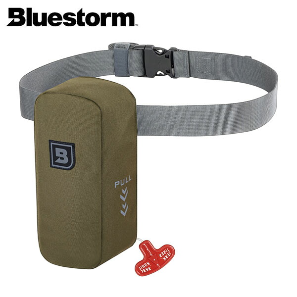 ブルーストーム BLUESTORM 膨脹式ライフジャケット Reカリフウエスト アースグリーン BSJ-7300 国土交通省型式承認品 Type A 高階救命器具 BLUBSJ7300EGR
