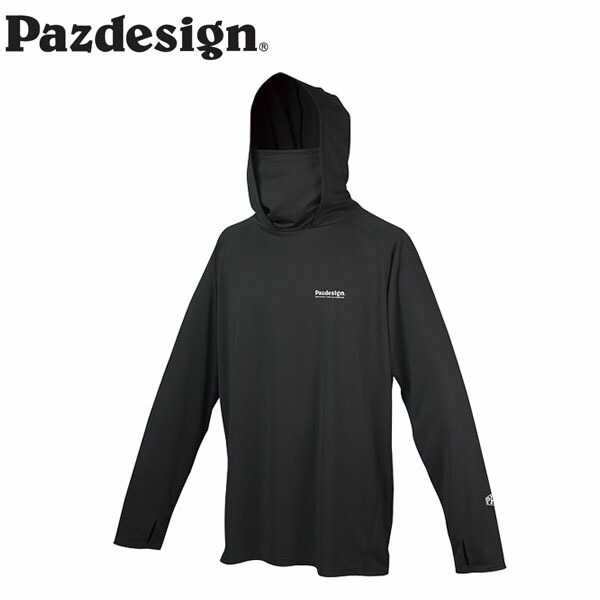パズデザイン Pazdesign パーカー ブロックフーディー ブラック SJK-027 吸汗速乾 UVカット ストレッチ 釣り フィッシング PAZSJK027BLK