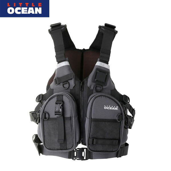 リトルオーシャン LITTLE OCEAN PF-08 DTP カヤックフィシングPFD グレイ DETACHABLE POCKETS PFD LTPPF08GRY