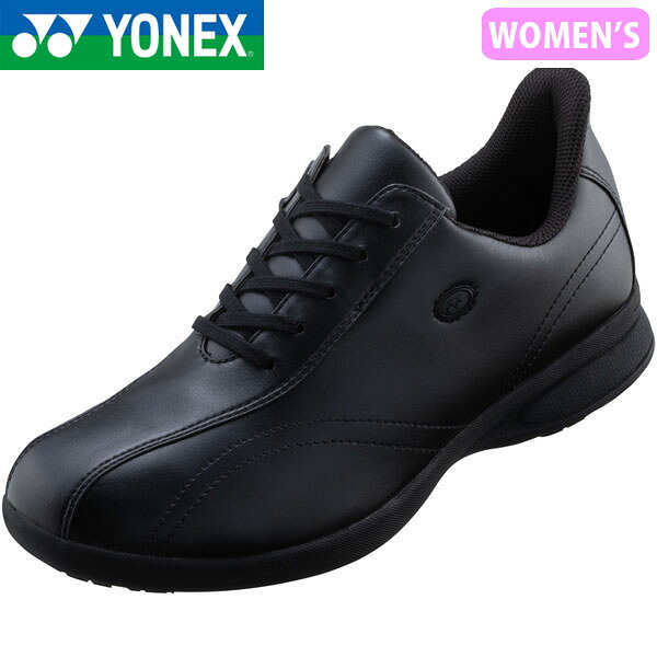 ヨネックス YONEX レディース パワークッションL130W ブラック ウォーキングシューズ スニーカー 軽量 衝撃吸収 4.5E 幅広 ハンズフリー 撥水 YONSHWL130W007