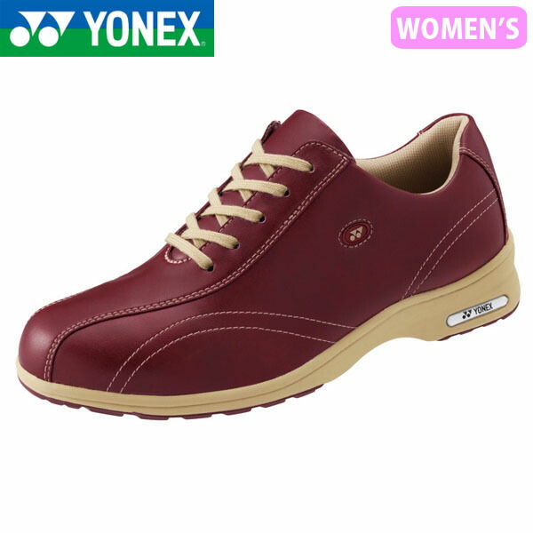 ヨネックス YONEX レディース パワークッションL30F レッド ウォーキングシューズ スニーカー 軽量 衝撃吸収 ファスナー 撥水 抗菌防臭 YONSHWL30F001