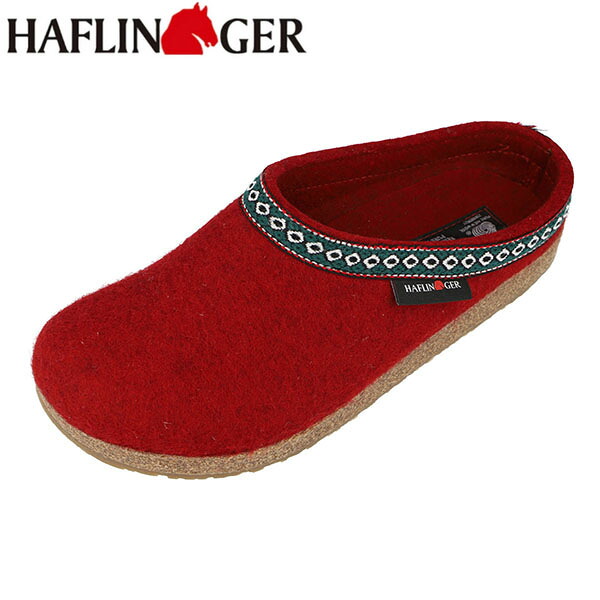 ハフリンガー HAFLINGER メンズ レディース ルームシューズ スリッパ フランツル レッド ウール 暖かい 保温 HAFHL71100105100｜ハイカム　店