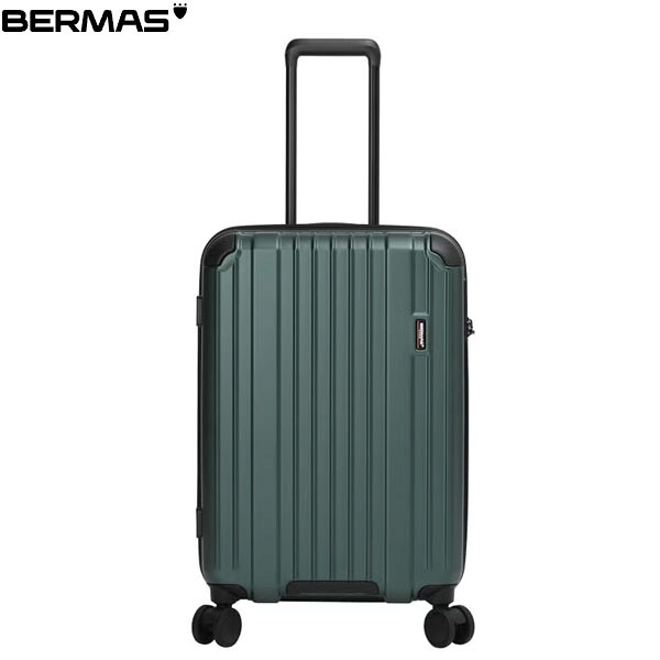 バーマス BERMAS キャリーケース スーツケース 静音キャスター BM HERITAGE3ファスナー58cm 57L グリーン トラベル カジュアル 出張 旅行 静か BER6054150｜ハイカム　店