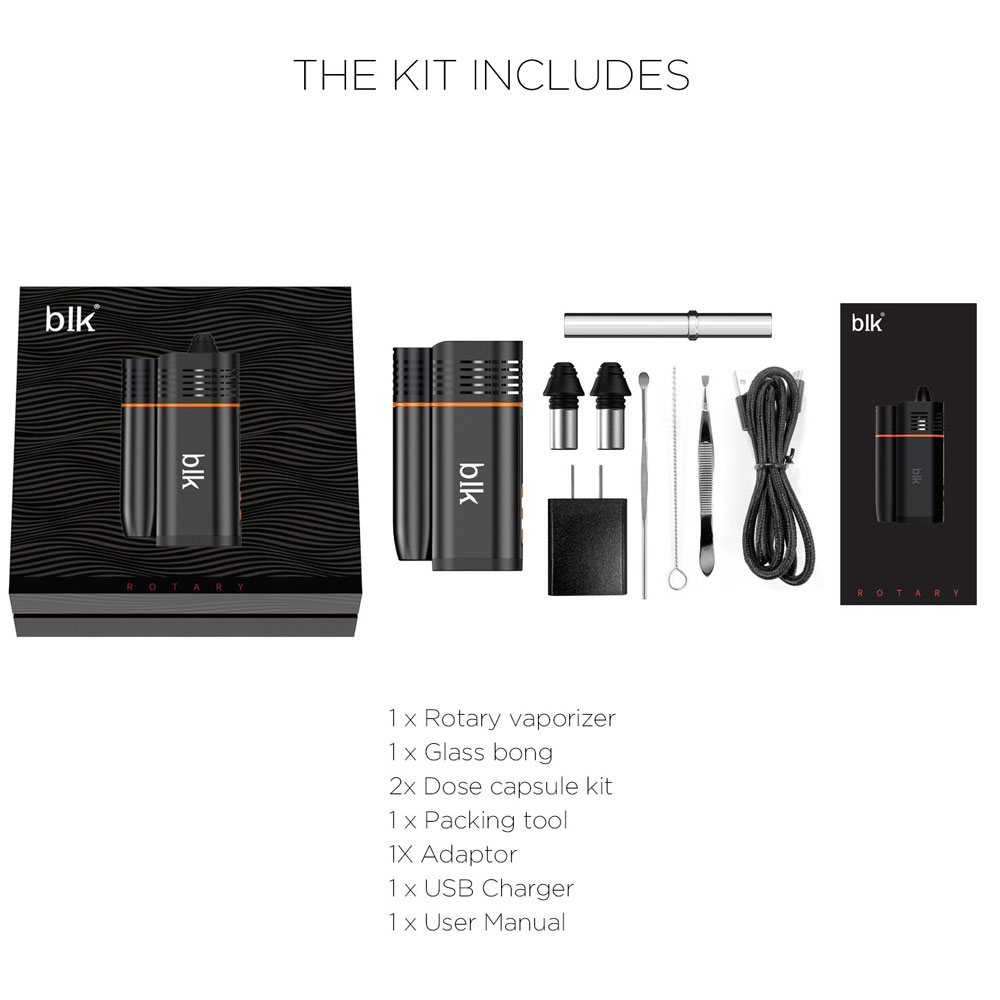 冷却 手巻きタバコ パイプ葉 ブラック フレーバー メンソールにおすすめ 空冷 ガラスマウスピース 送料無料 冷たい Blk Hilaxホビー Rotary Kingtons 1800mah キングトンス ロータリー Vaporizer 電子タバコ スターターキット 本体 ヴェポライザー 加熱式タバコ