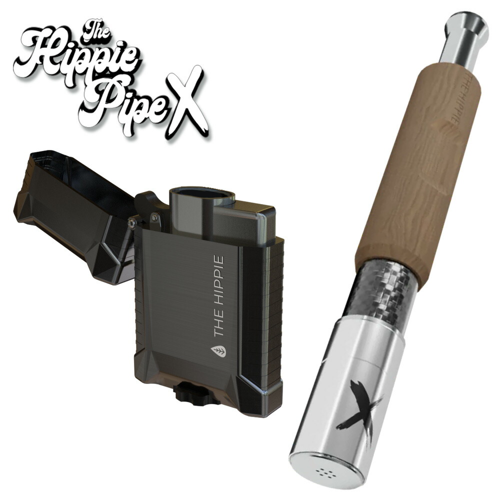 Hippie Vaporizer The Hippie Pipe X ライターセット ブラウン ブラック ヒッピー パイプ ヴェポライザー コンパクト スターターキット トーチライター 本体 加熱式タバコ シャグ 葉タバコ パイプ葉 ドライハーブ 喫煙具 減煙 Hilax