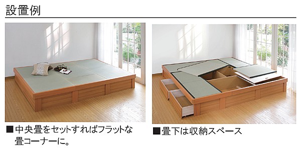日本製堀こたつユニット畳iii G 四畳半80 247x247へりなし 送料無料 80 80cmこたつ対応 4 5帖 たたみ タタミ 天然い草 高床式収納 和室 Sermus Es