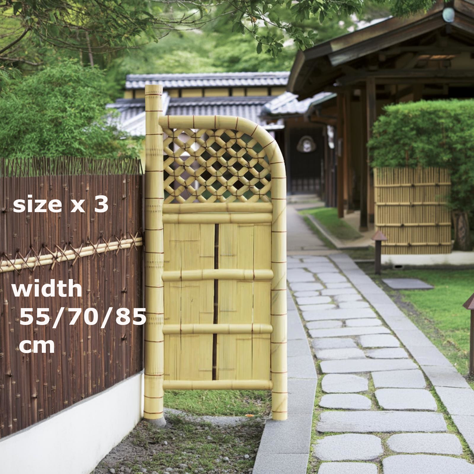 玉袖垣 竹垣 ザJapan 間仕切り 天然竹製 フェンス 目隠し 衝立 スクリーン 和風 庭園 民芸和家具 和風演出 パーテーション 旅館エントランス|ヒマラヤネット~家具&インテリア