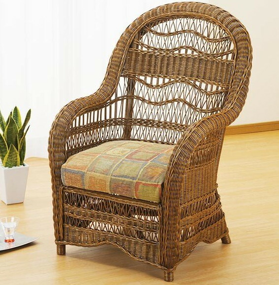 籐 ラタン アジアン セレブ ダイニング チェア 椅子 一人掛けソファ カフェチェア Iconnect Zm