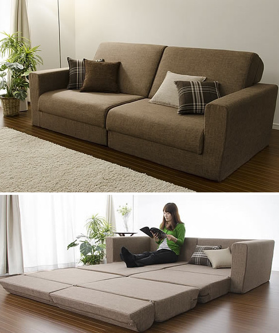 190cm 日本製 ワイドソファベッド Sofa Bed ポケットコイル スプリング 仕様 大き目 ブラウン グレー