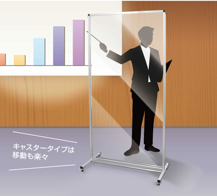 アクリル/塩ビパーテーション大型トールサイズキャスター付きサイズセミオーダー可能日本製ウイルス感染対策 kkkez アクリル板 塩ビ板