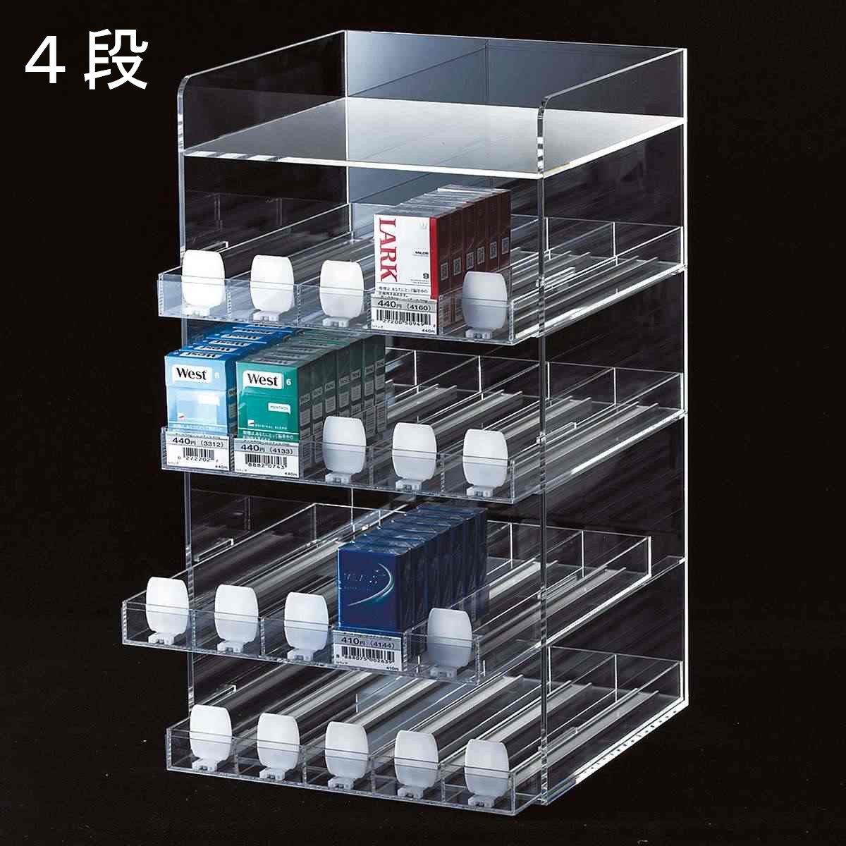 たばこ 販売 ショーケース 前出し機能付き タバコ 煙草 コレクションケース 陳列什器 ストッカー ディスプレイ ディスプレー 透明 アクリル製