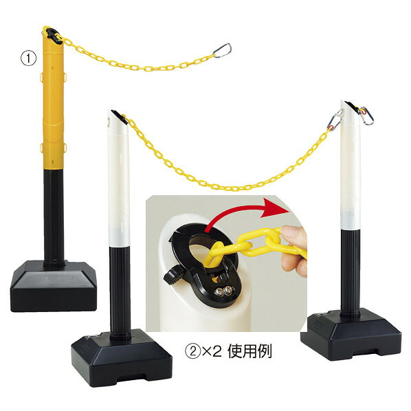 ロープパーテーション プラチェーン内蔵伸縮ポール 回転式ヘッド 注水式ウエイト付き 展示会への持ち運び楽々｜ヒマラヤネット～家具＆インテリア