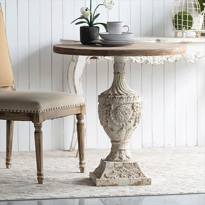 楽天市場】シャビーシック ラウンドテーブル アンティーク調 ホワイト