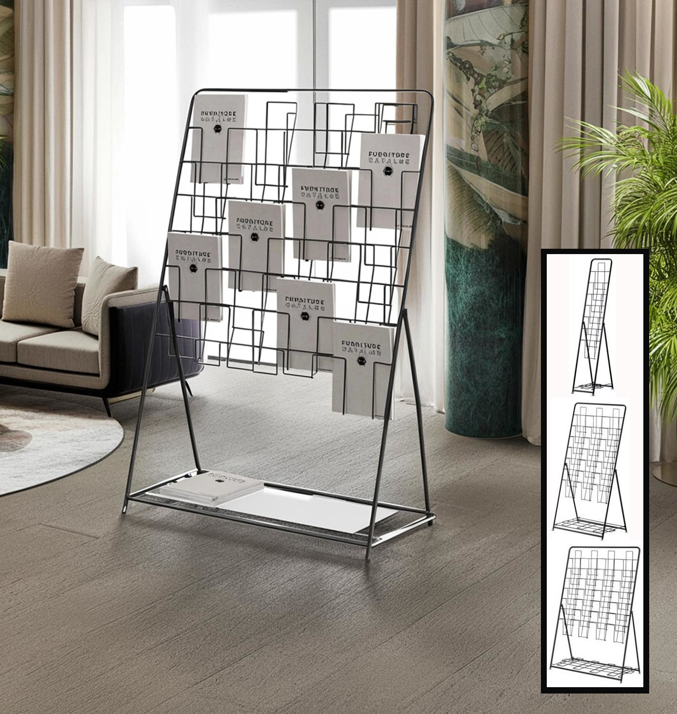 楽天市場】マガジンスタンド マガジンラック 4段 カタログラック