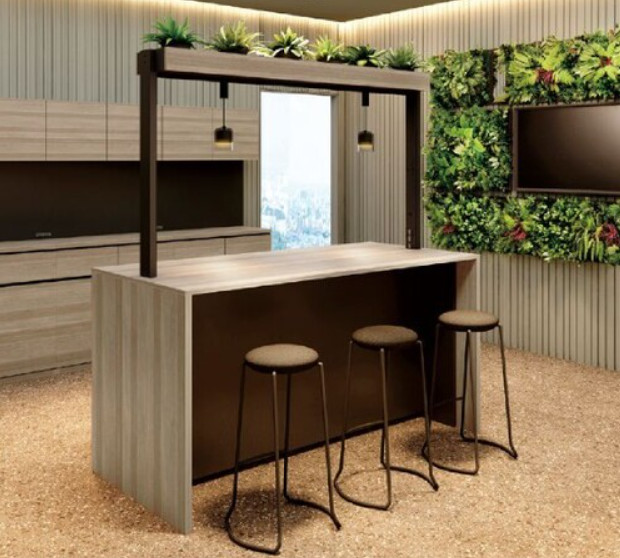 照明付き カウンターテーブル コンセント付き アイランドカウンター ビュッフェ バイキング カフェ 休憩所 バーカウンター 359,370円