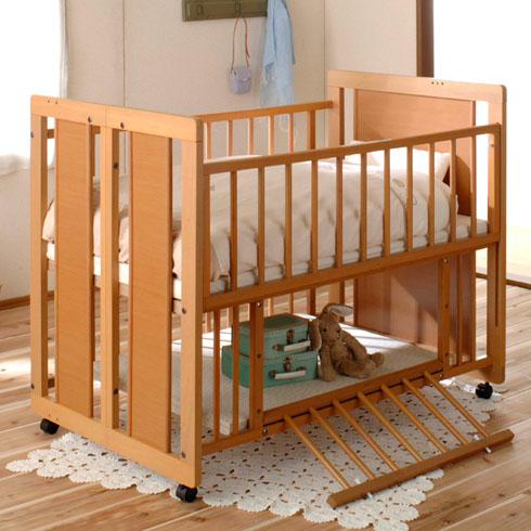 light brown crib