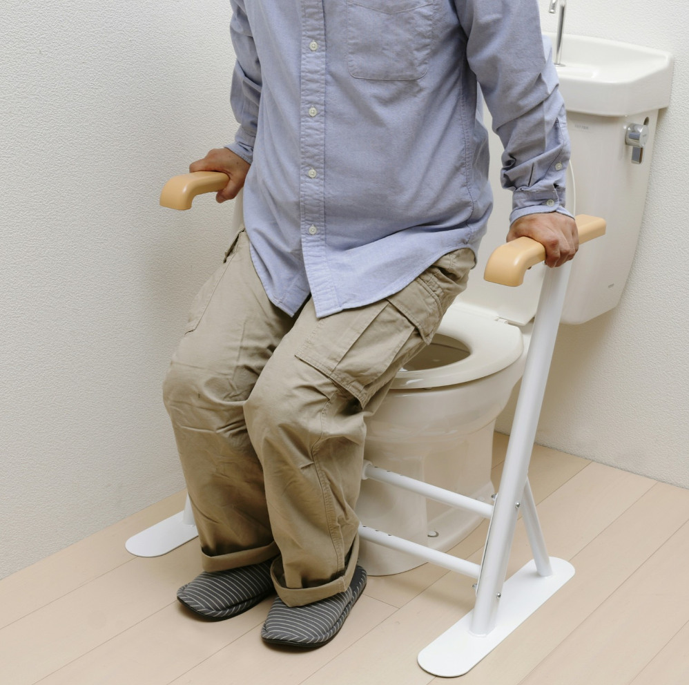 介護用品トイレサポート手すり立ち上がり補助 幅5段階伸縮式