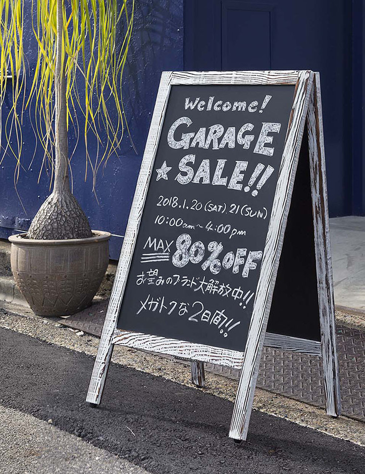 店舗什器メッセージボード看板A型両面kkkezチョーク仕様
