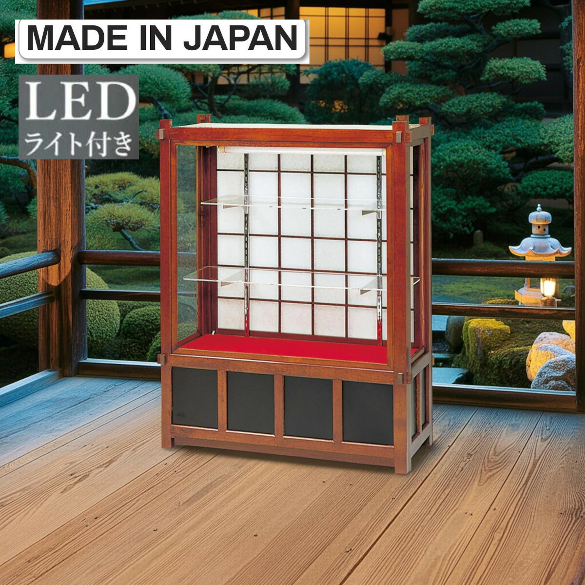 楽天市場】和風 ショーケース 木製 ガラス 陳列棚 商品台 ディスプレイ