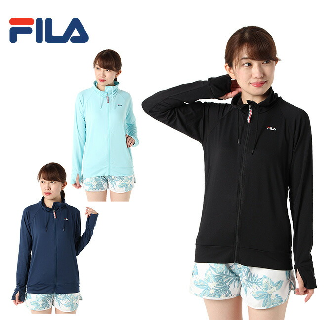楽天市場 Fila フィラ ラッシュガード サマー レジャー レディースラッシュガード レディース Bk スポーツオーソリティ 楽天市場店