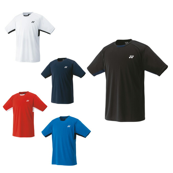 YONEX バドミントンシャツ レッド ブラック JP L YONEX/ヨネックス】半袖 ユニゲームシャツ レッド Oサイズ