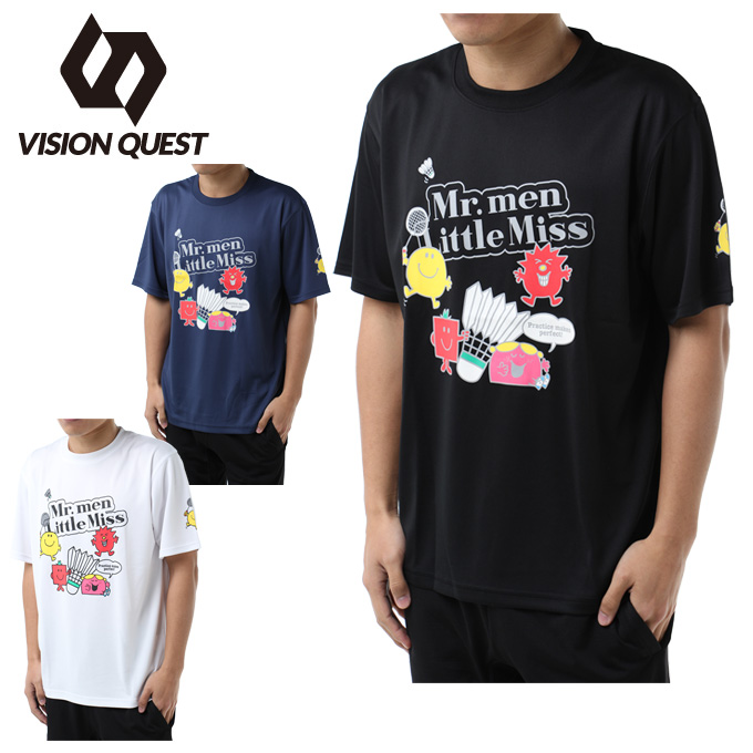 テニスウェア バドミントンウェア Tシャツ 半袖 メンズ レディース デザインTシャツ VQ530313H02 ビジョンクエスト VISION QUEST