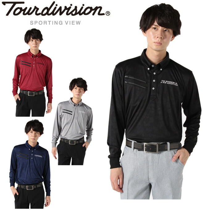 有名人芸能人 ツアーディビジョン Td22j02 カモフラエンボス メンズ 長袖 ポロシャツ ゴルフウェア Division Tour Www Dupoll Com