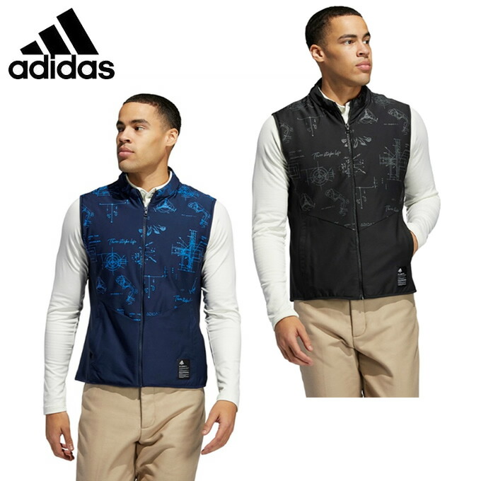 楽天市場 アディダス ゴルフウェア アウターベスト メンズ ヒストリカルパターン 中綿フルジップベスト Jiw64 Adidas ヒマラヤ楽天市場店