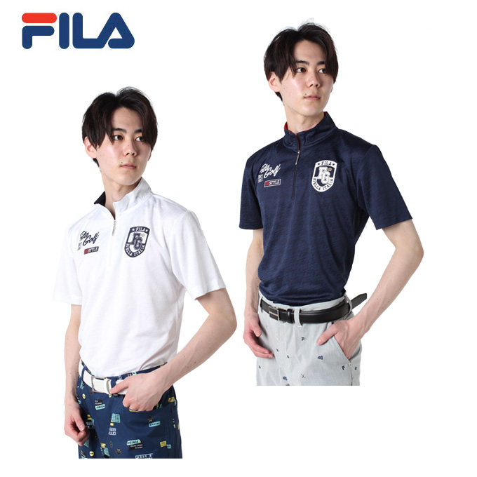 フィラ Fila ゴルフウェア 半袖シャツ メンズ ロゴジャガードハーフジップ半袖シャツ 741 608 Andapt Com