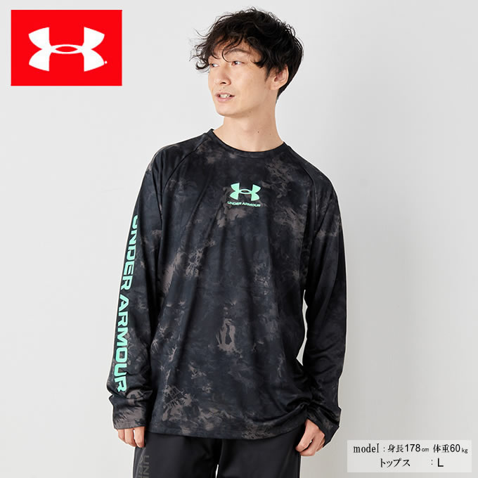 期間限定お買い得プライス アンダーアーマー UAテック ロングスリーブ プリント Tシャツ 1375534-310 メンズ 商品追加値下げ在庫復活