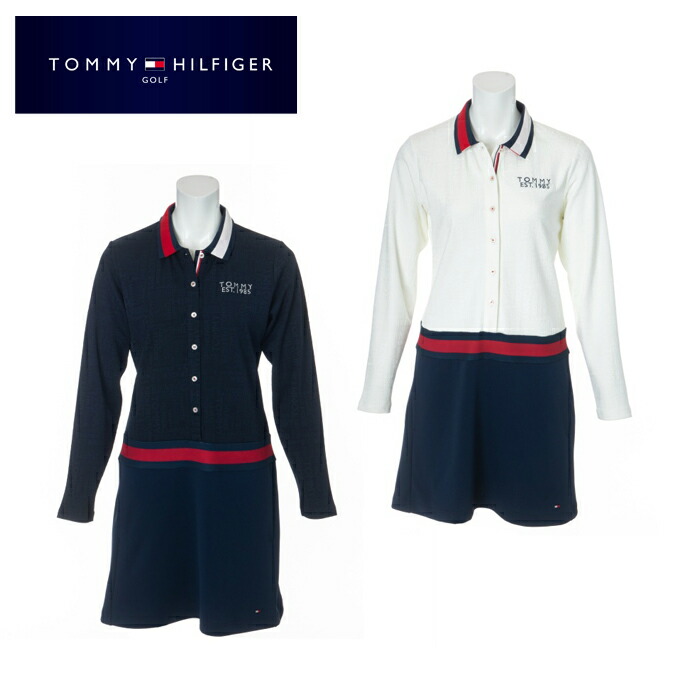 トミーヒルフィガーゴルフ Tommy Hilfiger Golf ゴルフウェア ワンピース レディース ロゴジャカード Thla155 Littlethaicafe Com