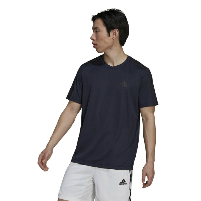 アディダス Tシャツ 半袖 メンズ AEROREADY デザインド トゥ ムーブ スポーツ 3ストライプス 半袖Tシャツ H30246 42274  adidas 【限定販売】