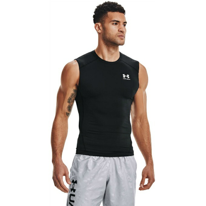 アンダーアーマー アンダーシャツ ノースリーブ メンズ UAヒートギアアーマー コンプレッション スリーブレス シャツ 1361522-001 UNDER  ARMOUR 【初回限定お試し価格】