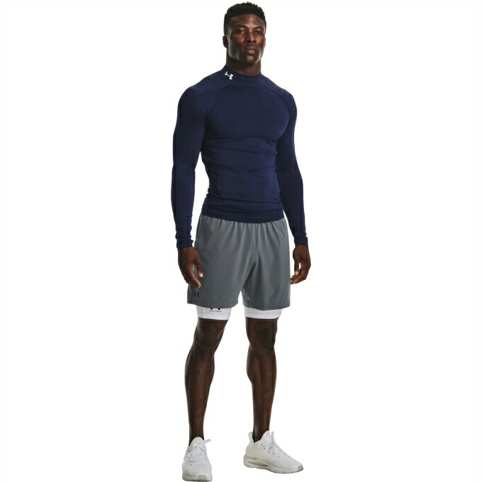 アンダーアーマーアンダーウェア長袖メンズUAヒートギアアーマーロングスリーブシャツモック1369606-410UNDERARMOUR