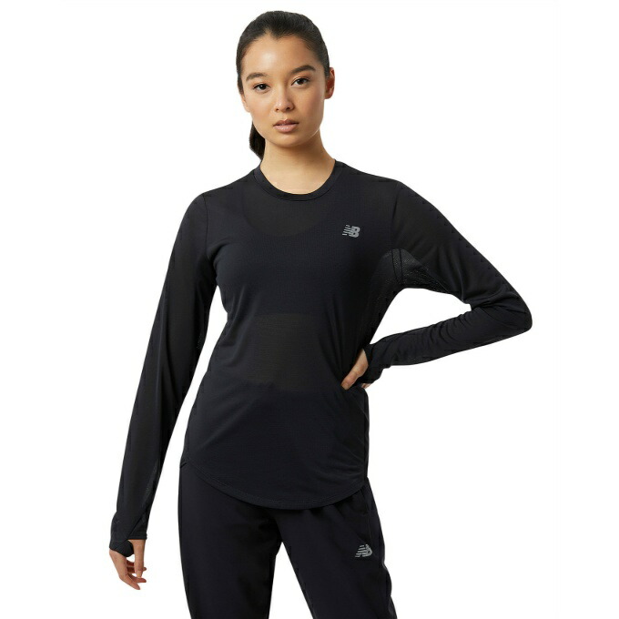 【楽天市場】ニューバランス ランニングウェア Tシャツ 長袖 レディース Accelerate ロングスリーブTシャツ WT23225 BK