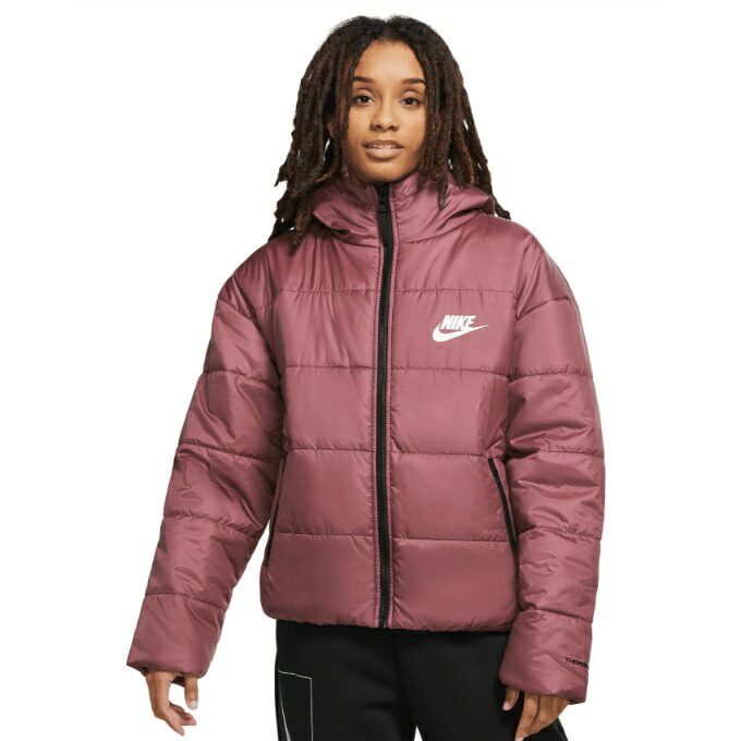 Nike フード付きロングコート Mサイズ グレー/ピンク 63811-451-