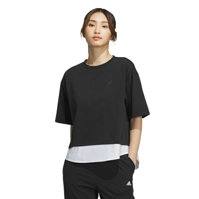 【楽天市場】アディダス Tシャツ 半袖 レディース W SE レイヤードTシャツ HY4618 DRK60 adidas：ヒマラヤ楽天市場店