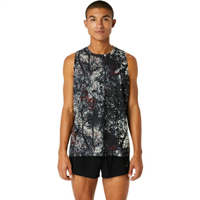 【楽天市場】アシックス ランニングウェア Tシャツ ノースリーブ メンズ グラフィックシングレット 2011C932-001 asics