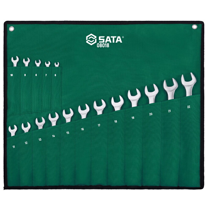 サタ SATA 工具 17pcsコンビネーションレンチセット RS-08018 【メーカー直送】【ご自宅配送限定】‥|ヒマラヤ店