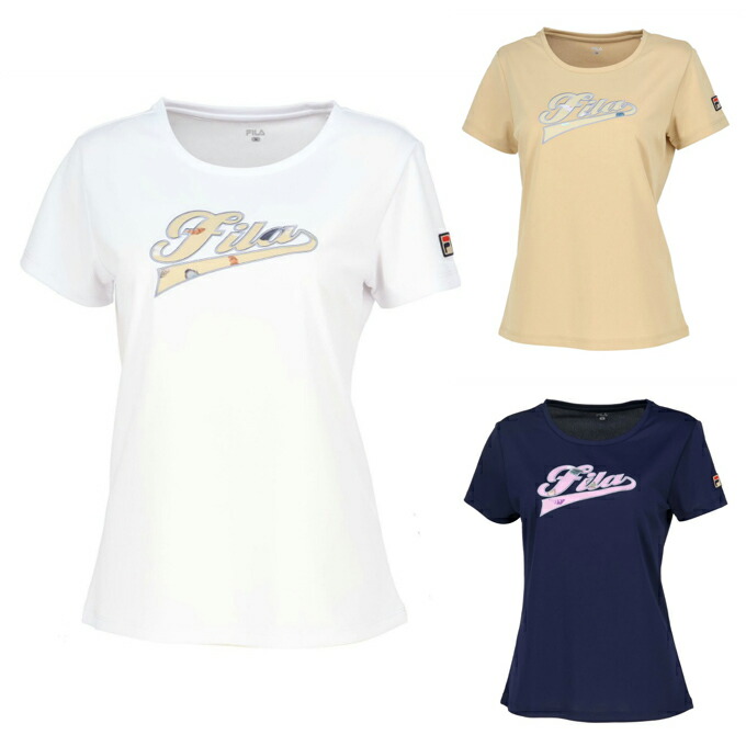 フィラ FILA テニスウェア Tシャツ 半袖 レディース アップリケTシャツ VL2926