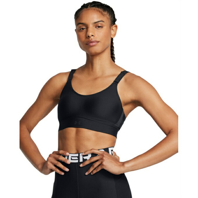アンダーアーマー レディース スポーツブラ Under Armour Women's RUSH Mid Jacquard Sports Bra - Black/Black 0000001210988_r1_01.jpg