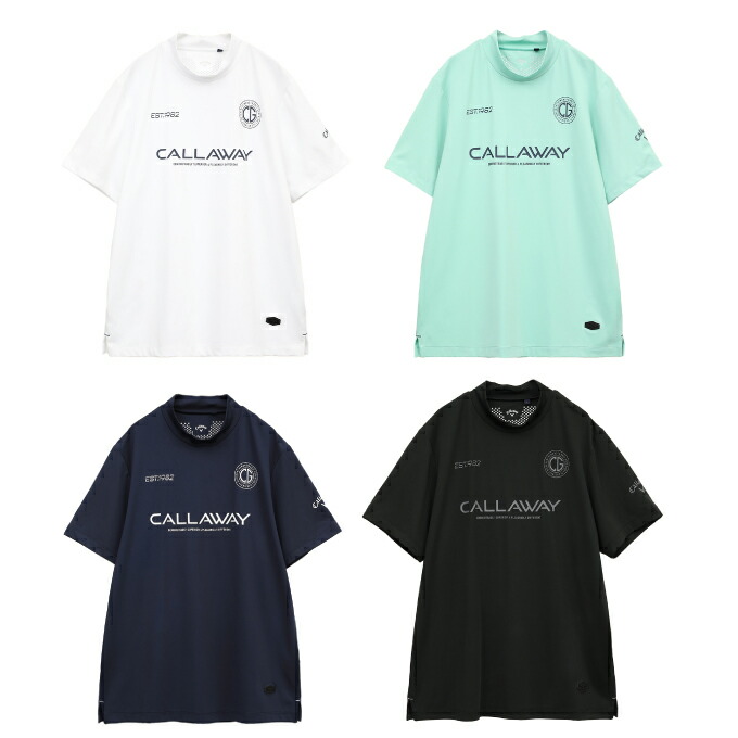 キャロウェイ ゴルフウェア 半袖シャツ メンズ ロゴスムース半袖モックネックシャツ C25134105 Callaway