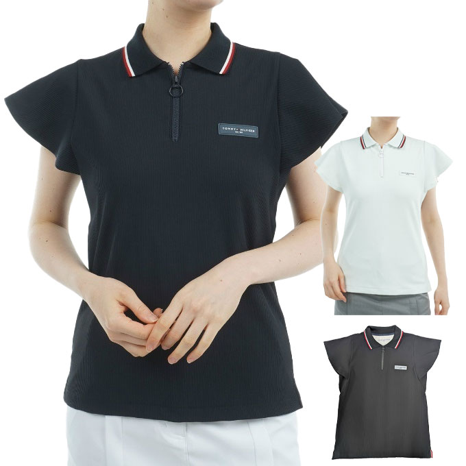 トミーヒルフィガーゴルフ TOMMY HILFIGER GOLF ゴルフウェア 半袖シャツ レディース ハイテンション バタフライスリーブシャツ THLA533 【2025年春夏モデル】