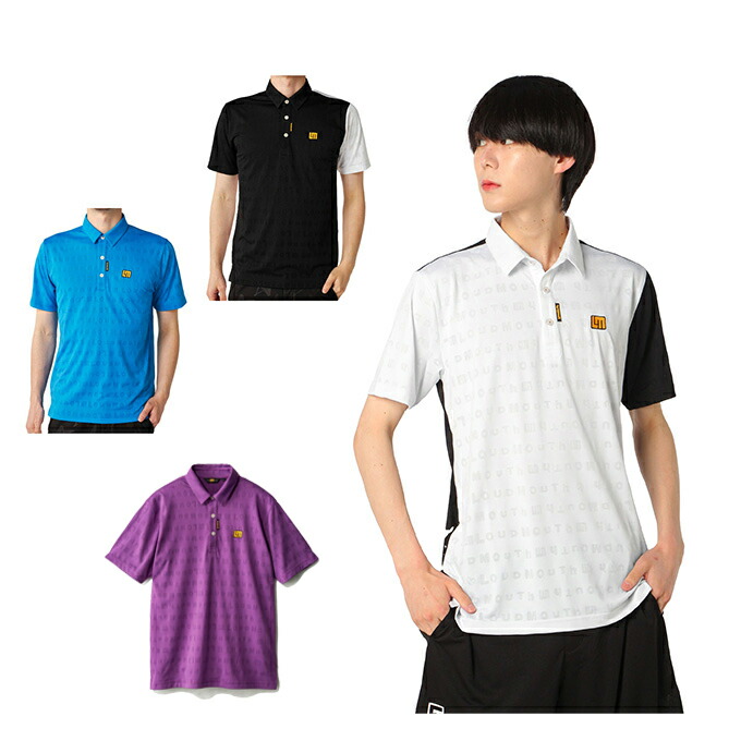 ラウドマウス LOUDMOUTH ゴルフウェア 半袖シャツ メンズ ストレッチメッシュ無地配色半袖シャツ 765603【ご自宅配送限定】‥