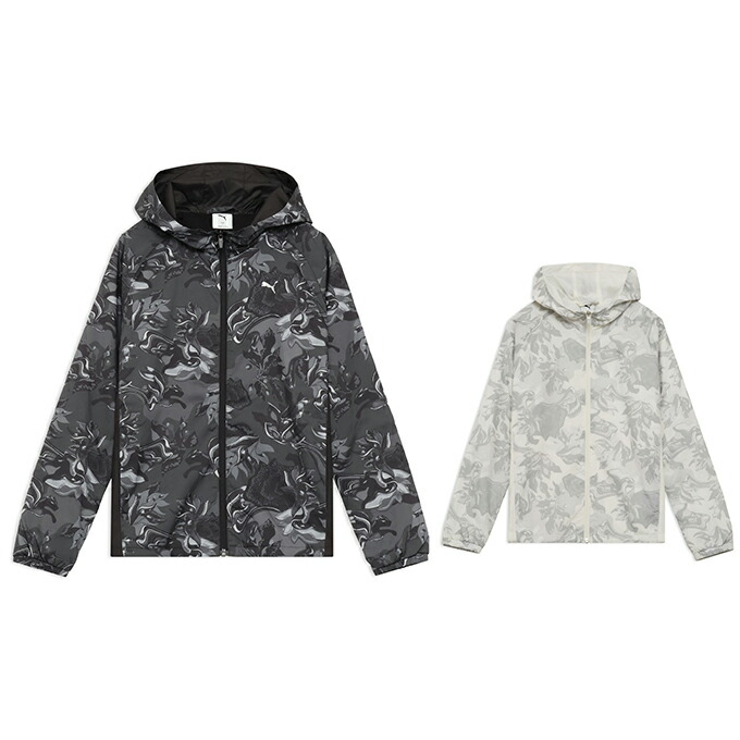プーマ PUMA ウインドブレーカー ジャケット レディース 柄切替 裏トリコットWB フードJK 528004