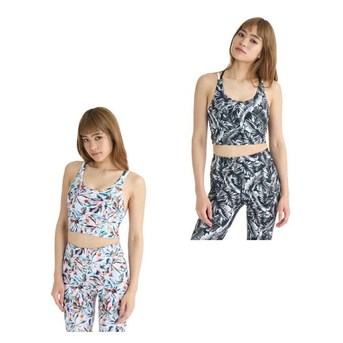 【条件達成で最大10万ポイント獲得のチャンス！4/20～4/30】ロキシー ROXY スポーツブラ ブラトップ レディース GLOWYOURWAY 柄ブラMID RBR261517 【国内正規品】