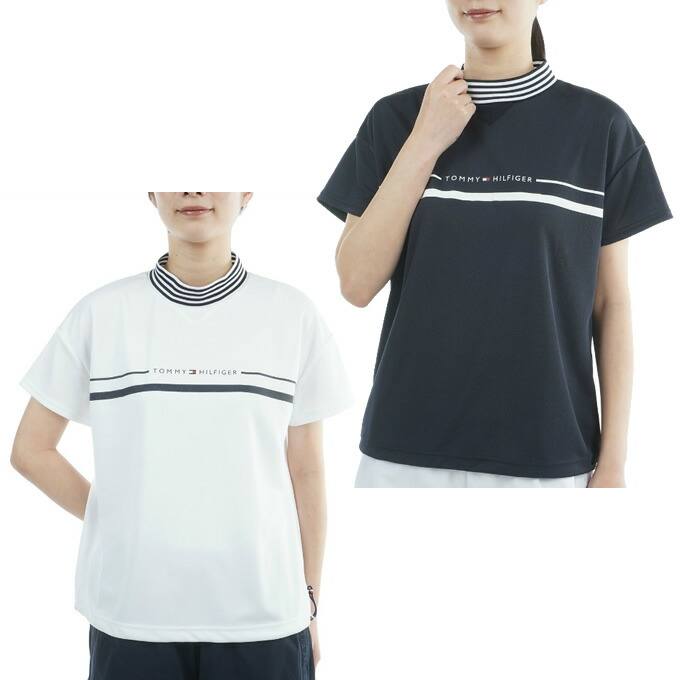 トミーヒルフィガーゴルフ(TOMMY HILFIGER GOLF) ゴルフウェア 半袖シャツ レディース オーバー モックネックシャツ THLA618 【2026年春夏モデル】