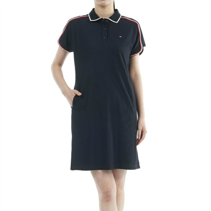 トミーヒルフィガーゴルフ(TOMMY HILFIGER GOLF) ゴルフウェア ワンピース レディース ストレッチコードピケ ポロワンピース THLA634 【2026年春夏モデル】